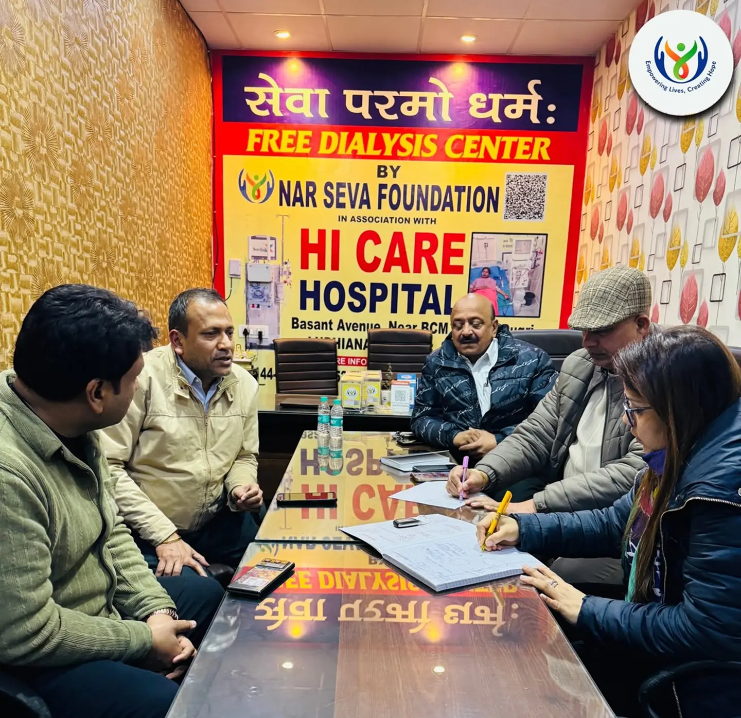 A patient during a free dialysis session at the Nar Seva Foundation centre